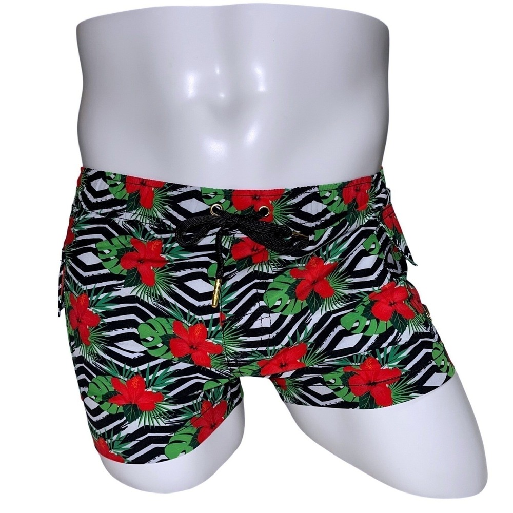 Andrew Christian Small (28-31) Almost Naked Swim Shorts Tropical Floral Print